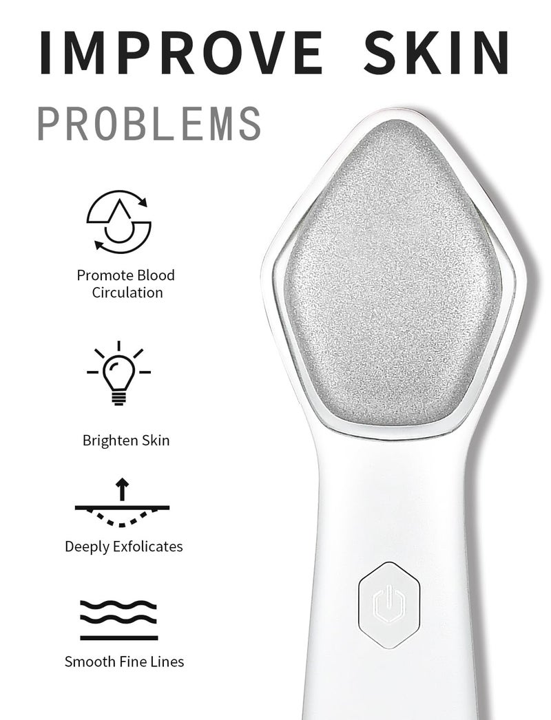 NEWDERMO Microdermabrasion Machine Pro, Large Diamond Electric Microdermabrasion Wand Tool With 3 Levels Frequency for Face Body Exfoliate Skin Care(White) - Image 3